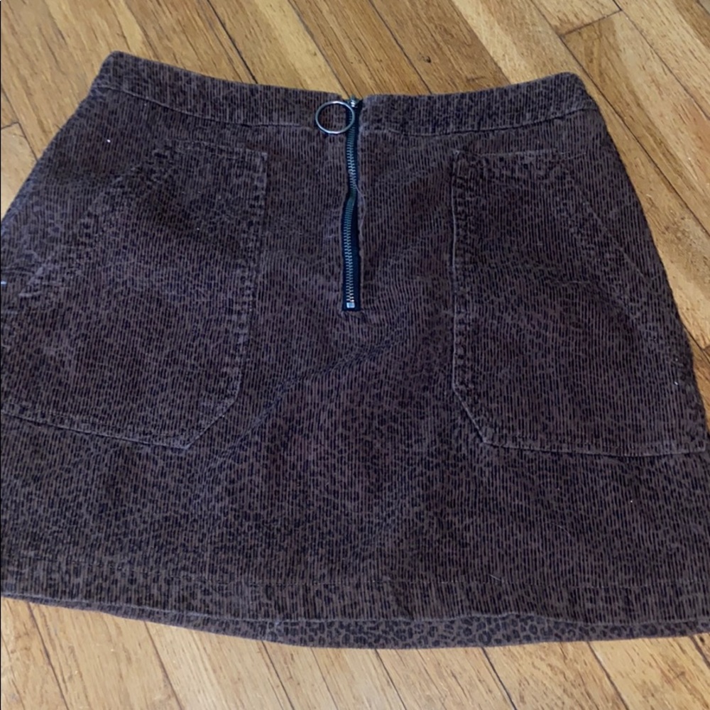 Sold! Brown leopard zip up skirt